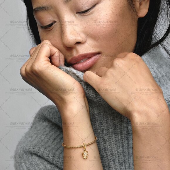 Pandora Heart Snowflake Snow Globe Dangle Charm - Picture 5 of 5